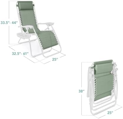 Best Choice Products Zero Gravity Chair Recliner, Sage Green/White