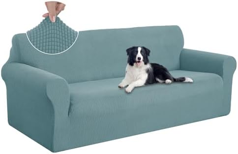 U-NICE HOME Oversized Stretch Couch Cover Slipcover, Light Blue