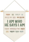 Positive Affirmations Christian Wall Decor for Classroom, Inspirational Wall Hanging Pennant Flag Banner, Bible Verse Wall Decor for Homeschool Playroom 15x11 Inch
