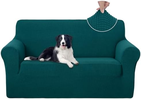 U-NICE HOME Loveseat Cover Stretch Couch Cover Sofa Slipcover, Blue