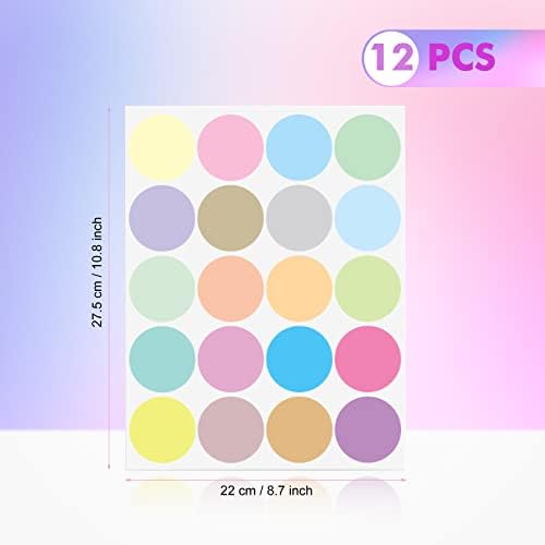 Zonon 240 Pcs 2 Inch Colored Polka Dots Wall Decals, Watercolor