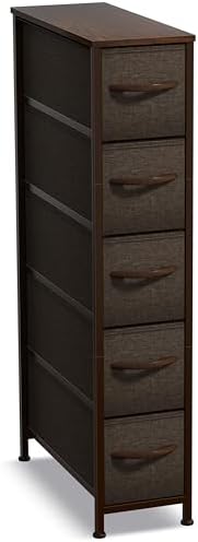 Sorbus 5-Drawer Narrow Dresser for Bedroom (Brown)