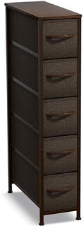 Sorbus 5-Drawer Narrow Dresser for Bedroom (Brown)