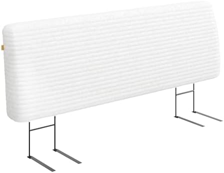 Pinmoco 4.7" Upholstered Headboard for King Size Bed, Height Adjustable and Ergonomic Headboard, Easy Assemble, Sturdy and Durable, Corduroy, White