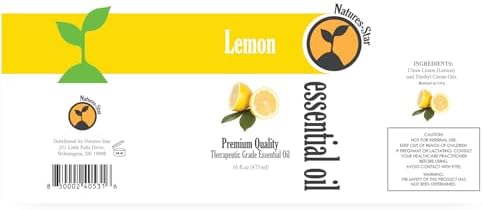 Natures-Star - Lemon Essential Oil 16 oz for Cleaning, Diffuser, Humidifier & Aromatherapy Body Massage – Oil for Skin, Home Candle Making & Lemon Fragrance Scent