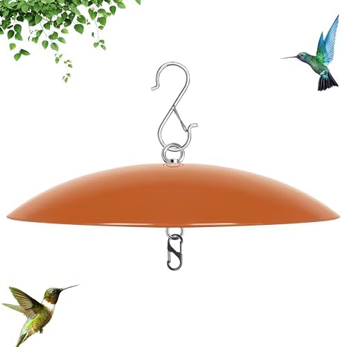 13" Hummingbird Feeder Shade Cover,Bird Feeder Dome Rain Cover,Smart Bird Feeders Umbrella,Squirrel Baffle for Shepherd's Hook Outdoors (Terracotta), 1 Pack