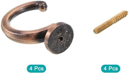 uxcell 4Pcs Curtain Holdback, Aluminum Alloy Wall Mounted Curtain Holders Drapery Tieback Hooks for Living Room Bedroom Office (Copper)
