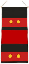 Cute 3-Pocket Hanging Wall Organizer, Red Button Over Door Storage Pockets