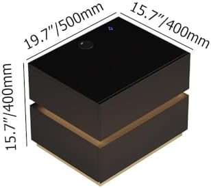 homary Smart Night Stand with Wireless Charging Station - Smart LED Nightstand with 2 Drawers, Black Bedside Table for Bedroom Living Room