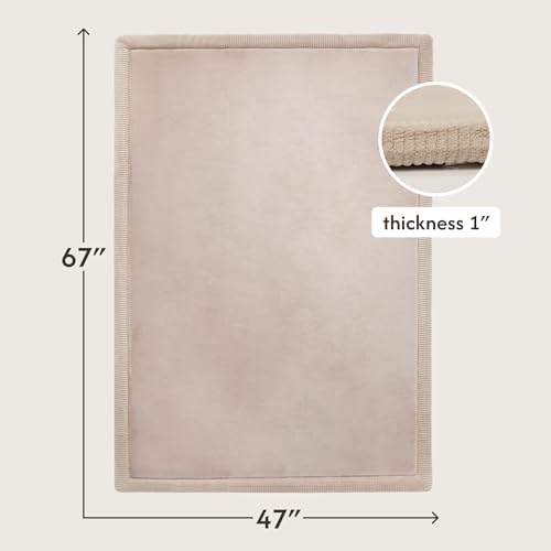 Hakuna Matte CloudSoft Baby Play Mat for Floor 47" x 67" Beige