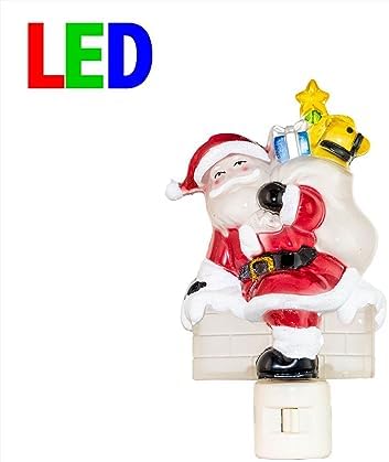 Novelty Lights Santa Claus Christmas Decoration Night Light, Swivel Plug