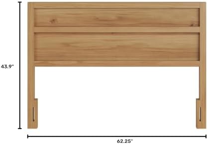ComfIQ Serene Wood Panel Headboard with Clean-Line Design, Queen, Pine