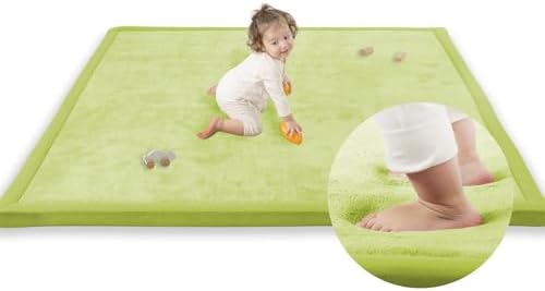 1.3" Thick Baby Play Mat, 50x50 Foam Tummy Time Mat – Light Green