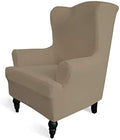 Easy-Going Stretch Wingback Chair Sofa Slipcover Natural