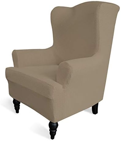 Easy-Going Stretch Wingback Chair Sofa Slipcover Natural