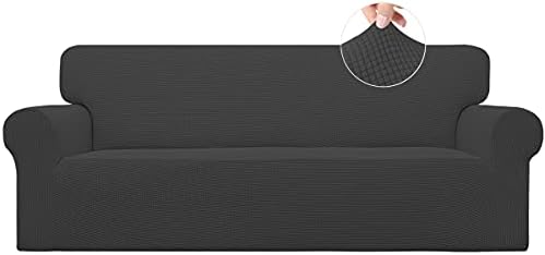 Easy-Going Stretch Oversized Sofa Couch Slipcover Washable Dark Gray