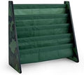 Humble Crew 4-Tier Kids Bookshelf, Camo Wood/Green - Premium Book Shelf for Kids Rooms with Four Deep Pockets - Toddler Sling Book Rack with Deep Sleeves, Nursery Bookcase Organizer