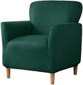 Stretch Chair Covers Banquet Armchair Slipcovers Luxury Velvet Armchair Sofa Covers Chair Slipcover Anti-Slip Furniture Protector for Living Room Friendly for Kids Pets (Dark Green)