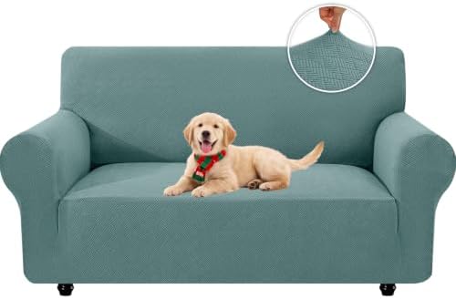 XINEAGE Stretch 2 Seater Slipcover, Non-Slip Pet Couch Cover,Light Blue