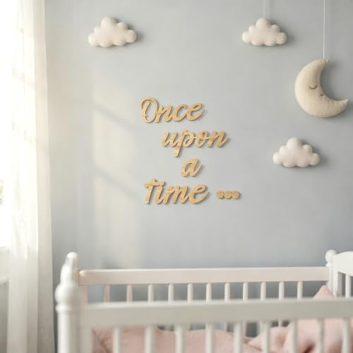 Once Upon a Time Sign Nursery Decor Wood Sign for Reading Corner