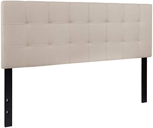 EMMA + OLIVER Beige Queen Quilted Tufted Headboard
