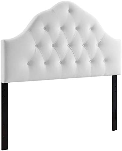 Modway Sovereign Queen Diamond Tufted Performance Velvet Headboard, White