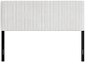 Queen Corduroy Velvet Upholstered Adjustable Headboard, White