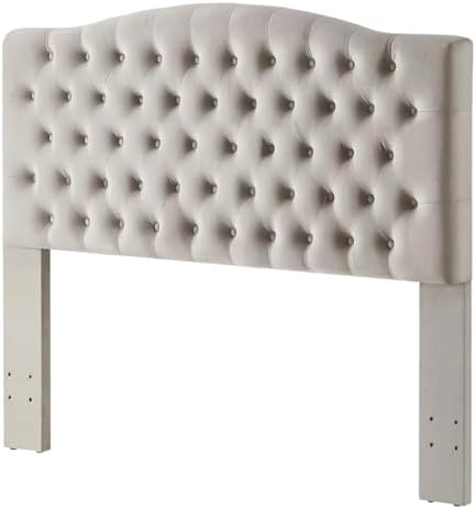24KF Upholstered Tufted Button Velvet Headboard,Comfortable Fashional Headboard Queen/Full Size,Taupe