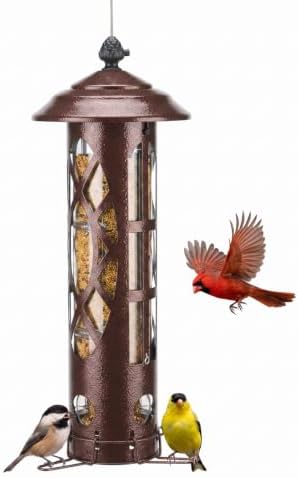 Veehoo Squirrel Proof Bird Feeders for Outdoors Hanging, Holds Up to 3.5 lb