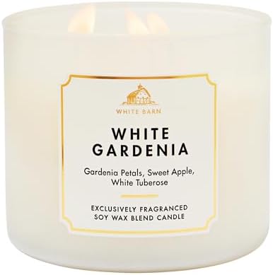 Bath & Body Works 3-Wick Candle, White Gardenia, Soy Wax Blend