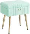 SONGMICS Vanity Stool Chair with Storage, Metal Legs, Max. Load 440 lb