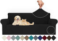JIVINER Stretch Oversized Sofa Covers 1 Piece 4 Seater Couch Covers Jacquard Universal Sofa Slipcovers for Extra Large Funiture Protector for Kids, Pets (Black, XL Sofa)