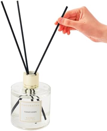 Cocorrína Flower Reed Diffuser - Clean Linen 6.7oz Scented Diffuser with Sticks Home Fragrance Essential Oil for Bathroom Shelf Decor (Artificial Flower)