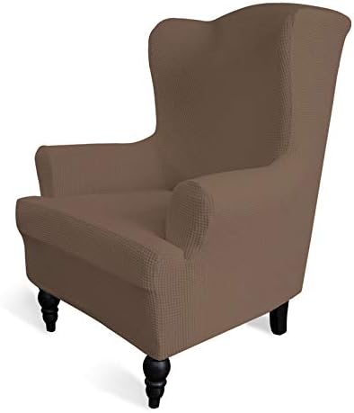 Easy-Going Stretch Wingback Chair Sofa Slipcover Brown