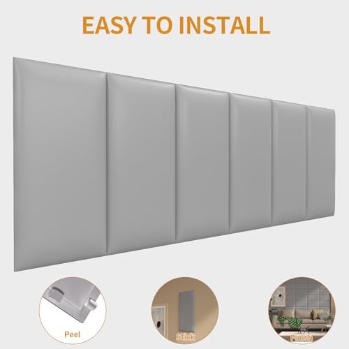Headboards Wall Panel for Full, Queen and King - Self-Adhesive 3D Upholstered Panel for Bedroom/Living Room (12 Pieces 9.84 in x 23.6 in)