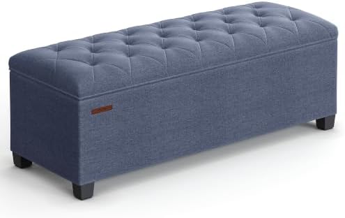 SONGMICS Storage Ottoman Bench, Foot Rest with Legs, Load up to 661.4 lb