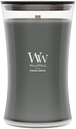WoodWick Evening Bonfire Scented Candle, Crackling Wick, 21.5oz