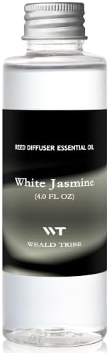 WEALD TRIBE White Jasmine Scent Reed Diffuser Oil Refill with 6 Sticks