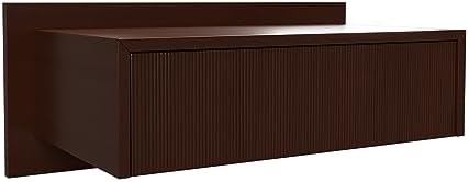 VANT 39 in Floating Wall Mounted Nightstand with Drawer, Oak Walnut Brown