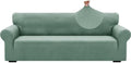 ZNSAYOTX 1 Piece Jacquard Couch Covers for 3 Cushion Couch High Stretch Sofa Cover for Pets Dogs Anti Slip Extra Large Sofa Slipcovers Furniture Protector (X-Large,New Pattern Pea Green)