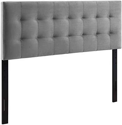 Modway Lily Biscuit Tufted Full Performance Velvet Headboard, Gray