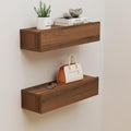 Floating Solid Wood Console Table, 47'' Wall Mounted Narrow Entryway Table with Storage Shelf, Modern Couch Shelves Small Entry Way Tables for Entryway, Front Hall, Hallway (Walnut, 47.24IN)