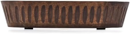 Samhita Mango Wood Decorative Bowls for Home Décor, Decorative Long Wooden Bowl for Table Centerpiece (10" x 6" x 2")