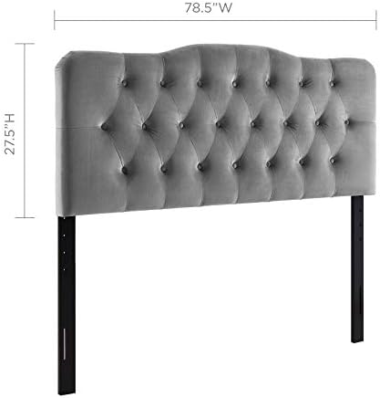 Modway Annabel Diamond Tufted Performance Velvet King Headboard in Gray