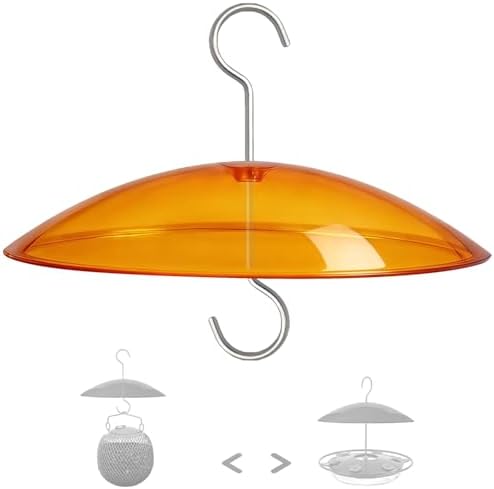 8" Mini Plastic Rain Cover for Bird Feeder, Yellow Weather Guard Dome