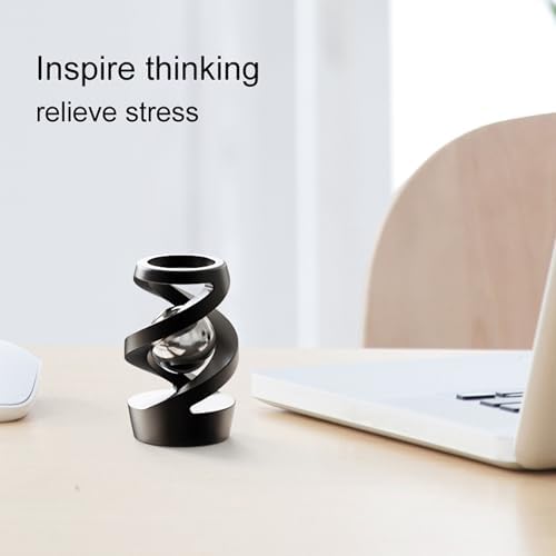 Upgraded Fidget Toys Adult, Kinetic Spinning Desk Toys, Levitating Optical Illusion Desktop Fidget Spinners, Cool Gadgets Relieve Stress Anxiety Fidget Toys for Office for Adult(Black)