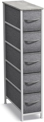 Sorbus 5-Drawer Narrow Dresser for Bedroom (Gray)