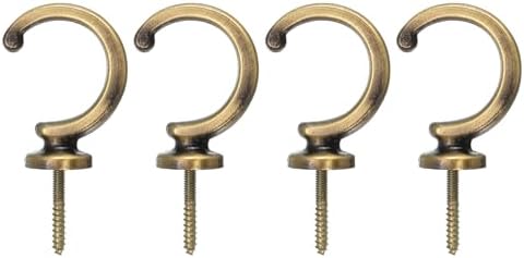 uxcell 4Pcs Curtain Holdback, Aluminum Alloy Wall Mounted Curtain Holders Drapery Tieback Hooks for Living Room Bedroom Office (Bronze)