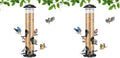 Kingsyard Metal Bird Feeders for Outdoors Hanging, Tube Bird Feeder with 6 Feeding Ports, 15 Inch, Chew-Proof & Weatherproof, Black (Pack of 2)