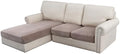 H.VERSAILTEX Velvet Stretch Sectional Sofa Covers - 3 Pieces, L-Shaped Chaise, Taupe Striped